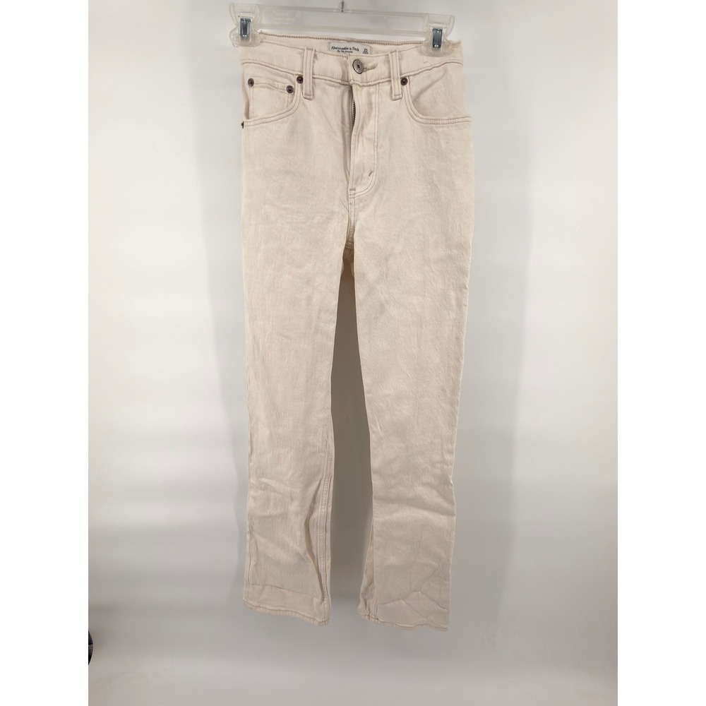 Abercrombie & Fitch Jeans Women 23 Cream 90s Straight Ultra High Rise Off-White